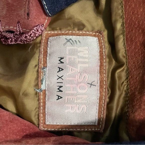 Wilson’s Leather Vintage Cowgirl Pink & Purple Suede Leather & Crochet Jacket S - Picture 8 of 9